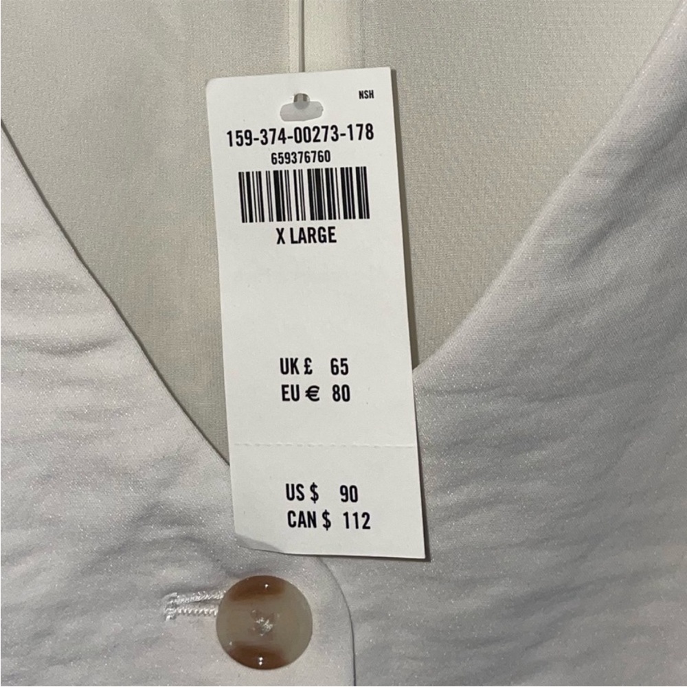 Abercrombie & Fitch Sleeveless Linen Blend White Button-Front Vest Dress XL - Picture 4 of 5
